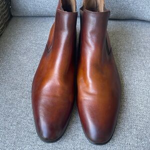 Aldo Brown Leather Chelsea Boots with Elastic Panels